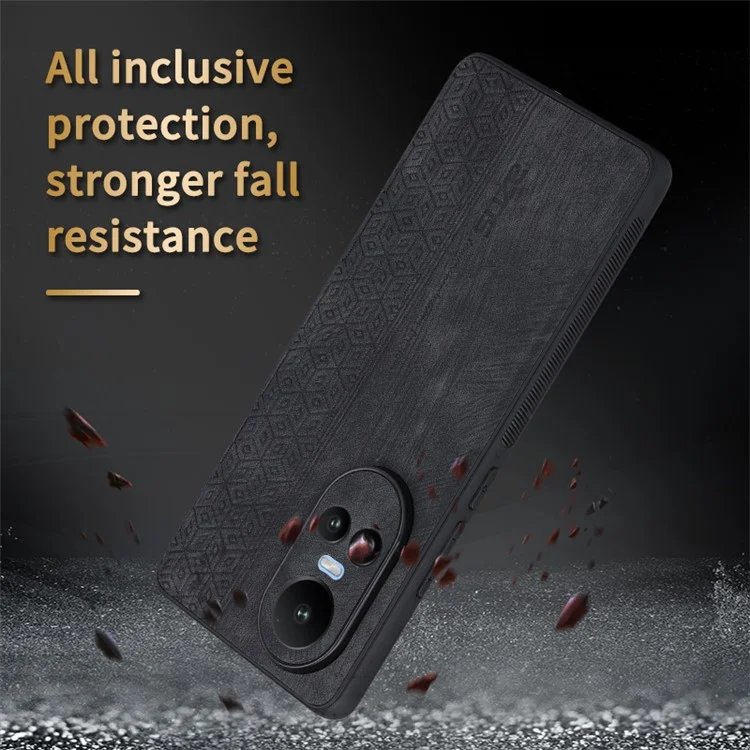 AZNS Para Oppo Reno10 5G (Global) / Reno10 Pro 5G (Global) Funda Delgada de Piel PU + TPU Protector de Teléfono - Marrón