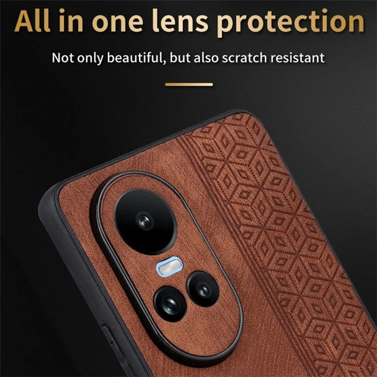 AZNS Para Oppo Reno10 5G (Global) / Reno10 Pro 5G (Global) Funda Delgada de Piel PU + TPU Protector de Teléfono - Marrón