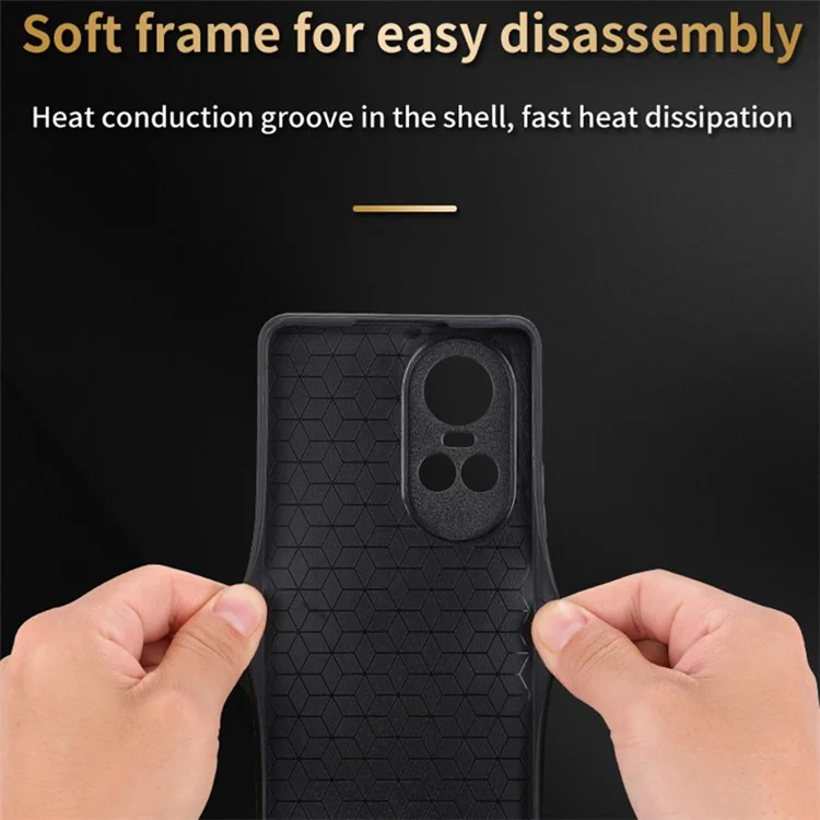 AZNS Para Oppo Reno10 5G (Global) / Reno10 Pro 5G (Global) Funda Delgada de Piel PU + TPU Protector de Teléfono - Marrón