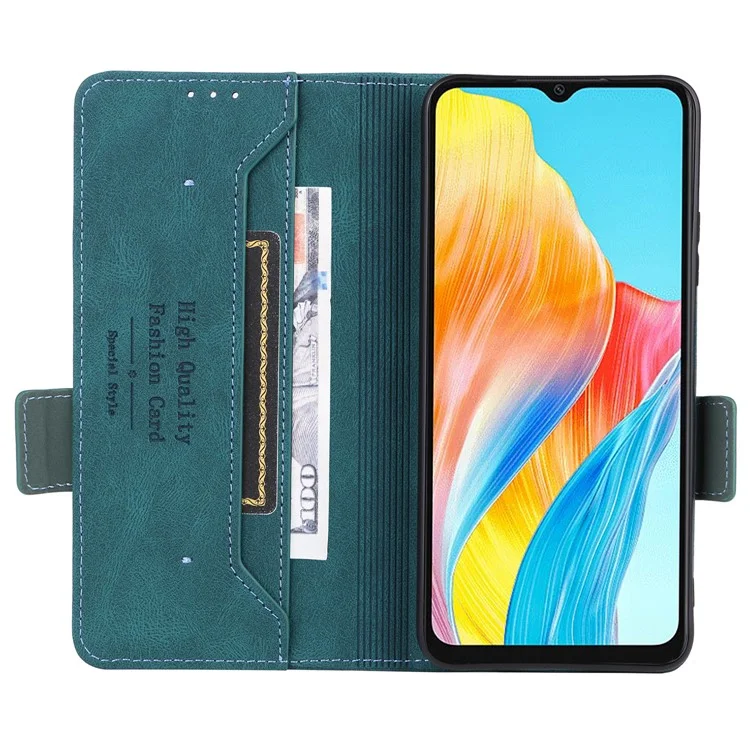 Für Oppo A38 4G / A18 4G Case Staubdichter PU-Leder-Ständer Handyhülle Geldbörse - Blau