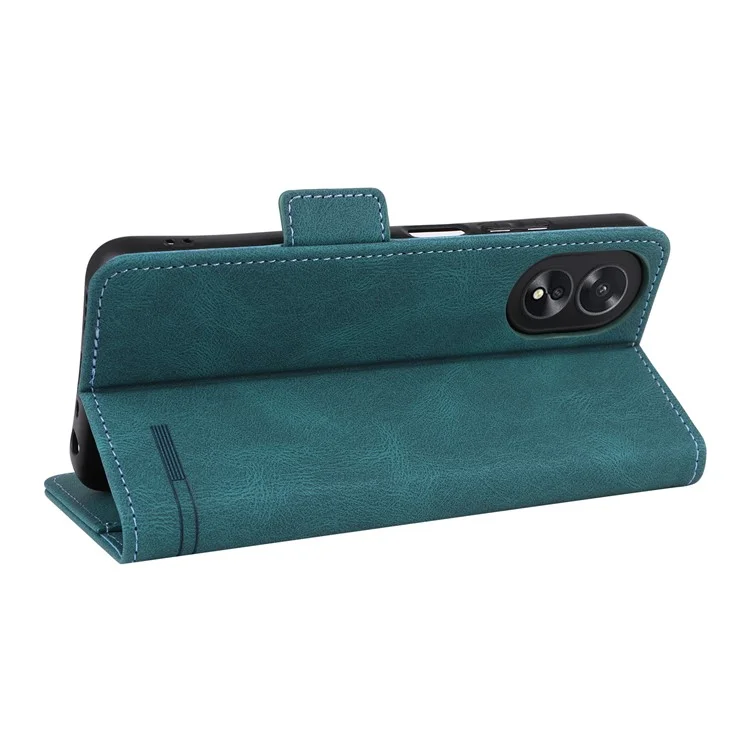 Für Oppo A38 4G / A18 4G Case Staubdichter PU-Leder-Ständer Handyhülle Geldbörse - Blau