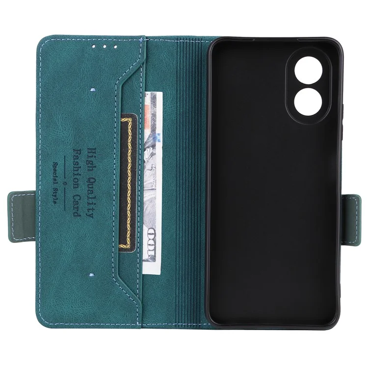 Für Oppo A38 4G / A18 4G Case Staubdichter PU-Leder-Ständer Handyhülle Geldbörse - Blau