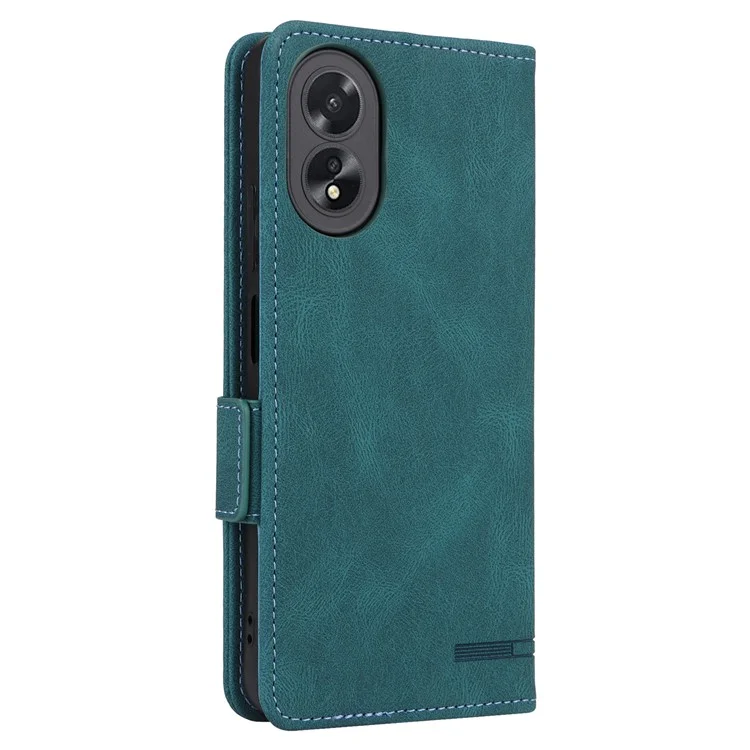 Für Oppo A38 4G / A18 4G Case Staubdichter PU-Leder-Ständer Handyhülle Geldbörse - Blau
