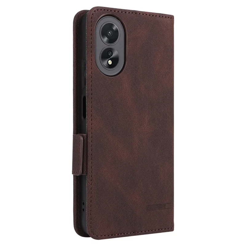 For Oppo A38 4G / A18 4G Case Dustproof PU Leather Stand Mobile Phone Cover Wallet - Coffee