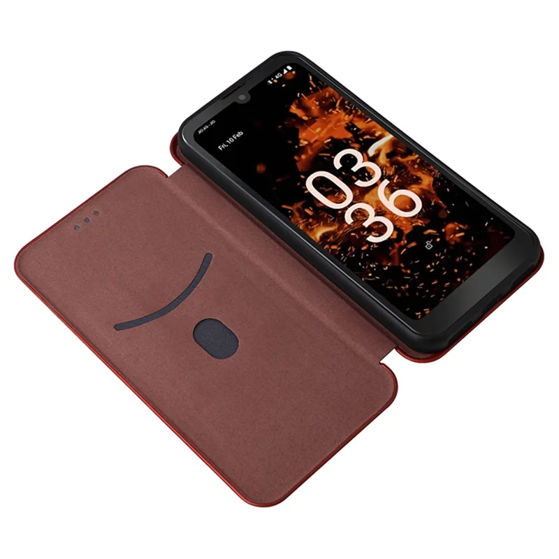 For Orbic Fun+ 4G Case Stand Card Slot Leather Phone Shell with Carbon Fiber Texture - Blue