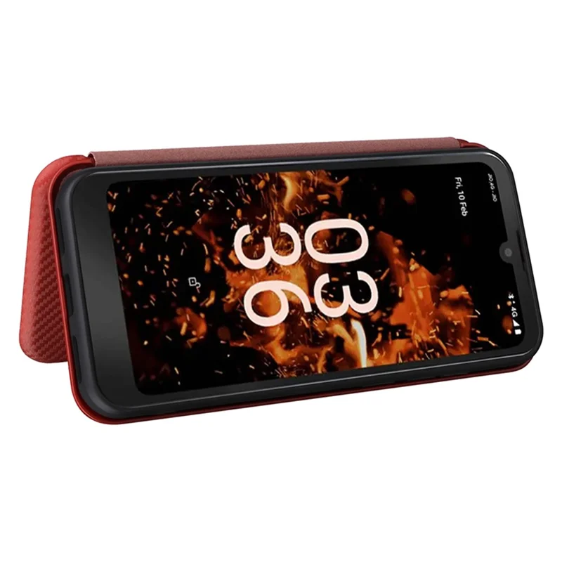 For Orbic Fun+ 4G Case Stand Card Slot Leather Phone Shell with Carbon Fiber Texture - Blue