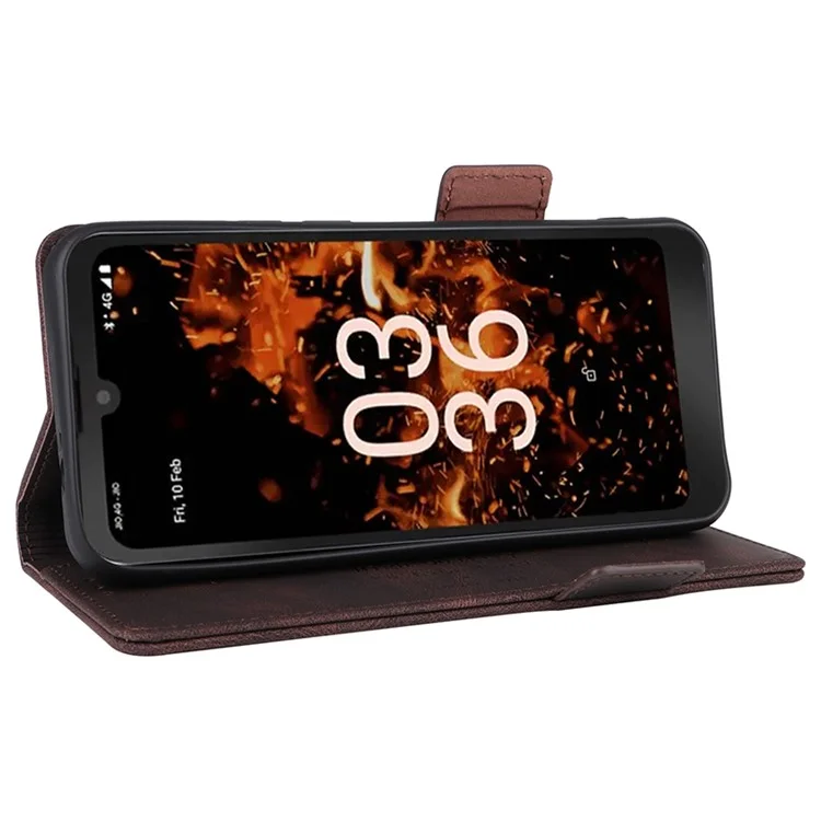 Para Orbic Fun+ 4G Case Mobile Phone Cover Shockproof PU Leather Wallet Stand Shell - Coffee