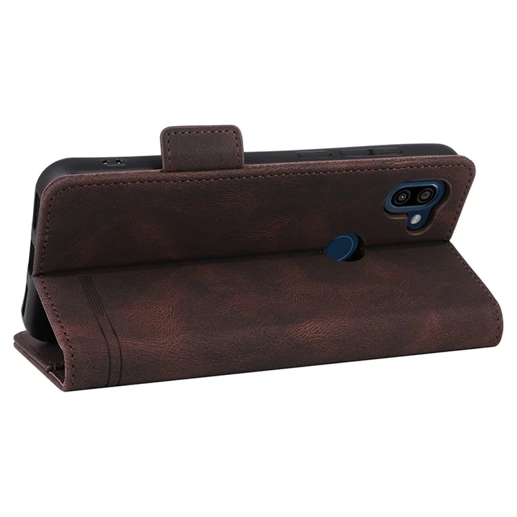 Para Orbic Fun+ 4G Case Mobile Phone Cover Shockproof PU Leather Wallet Stand Shell - Coffee
