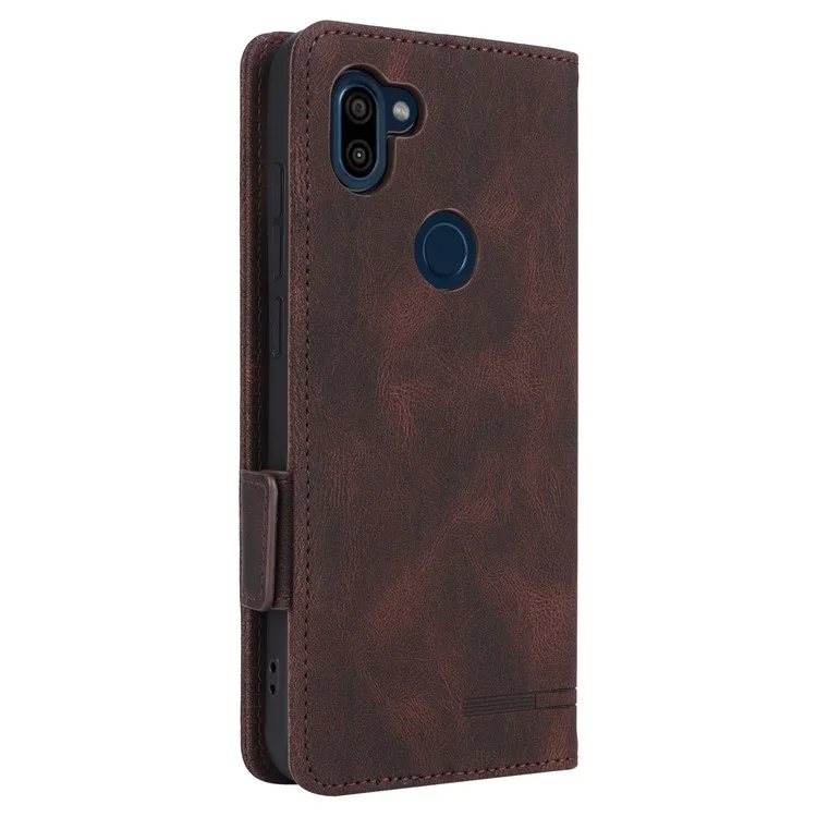 Para Orbic Fun+ 4G Case Mobile Phone Cover Shockproof PU Leather Wallet Stand Shell - Coffee