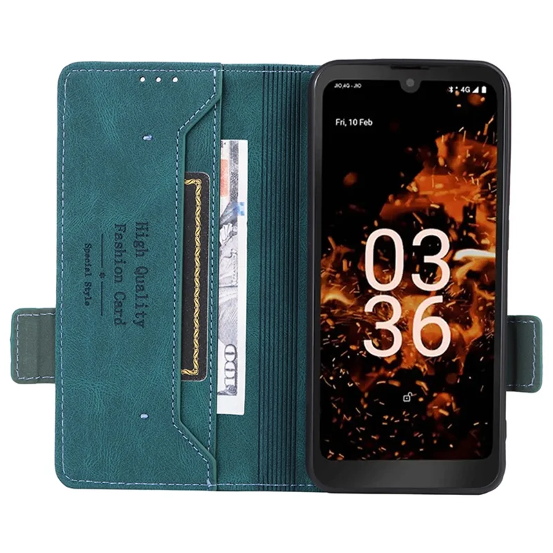 For Orbic Fun+ 4G Case Mobile Phone Cover Shockproof PU Leather Wallet Stand Shell - Blue