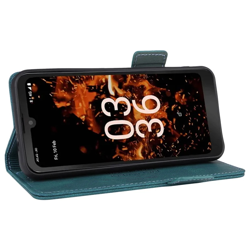 For Orbic Fun+ 4G Case Mobile Phone Cover Shockproof PU Leather Wallet Stand Shell - Blue