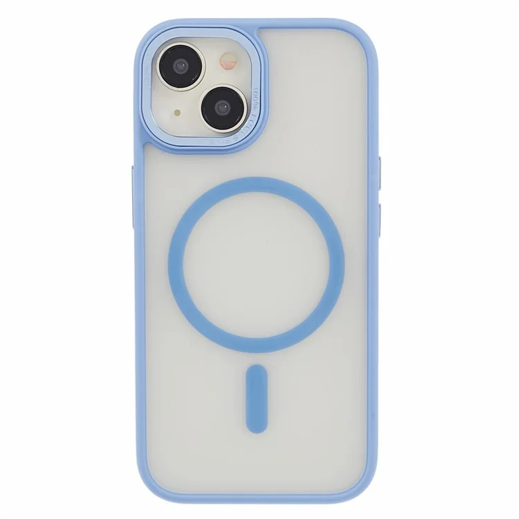 TPU+PC Case for iPhone 15 Case Compatible with MagSafe Shockproof Matte Phone Cover - Blue