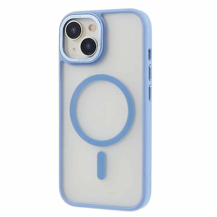 TPU+PC Case for iPhone 15 Case Compatible with MagSafe Shockproof Matte Phone Cover - Blue