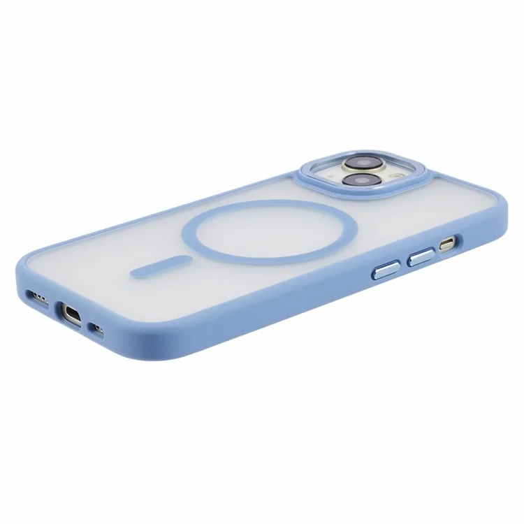 TPU+PC Case for iPhone 15 Case Compatible with MagSafe Shockproof Matte Phone Cover - Blue