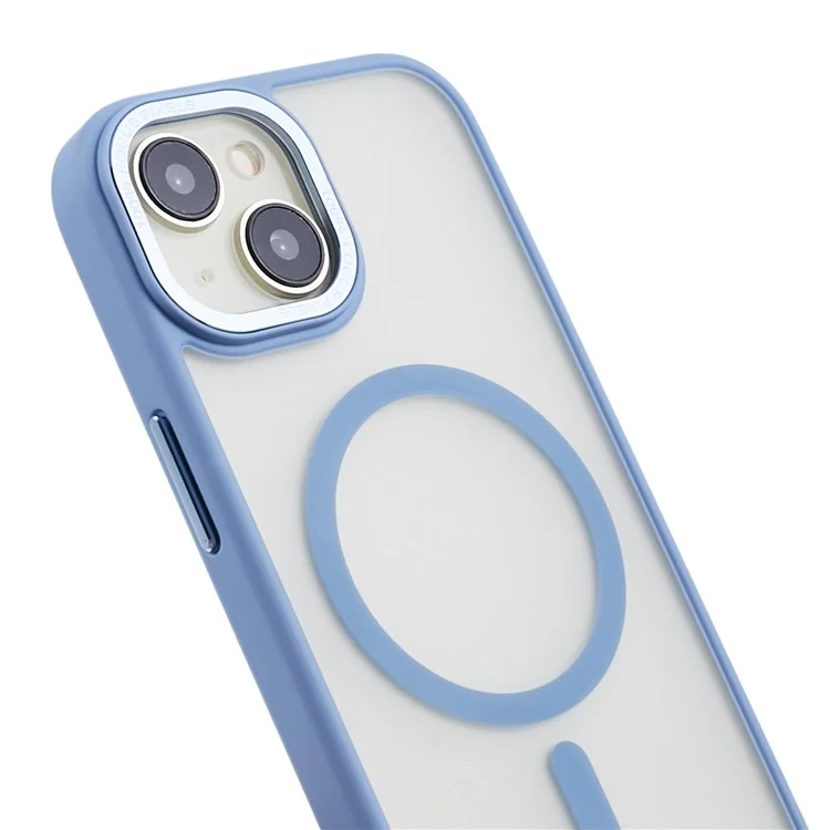 TPU+PC Case for iPhone 15 Case Compatible with MagSafe Shockproof Matte Phone Cover - Blue