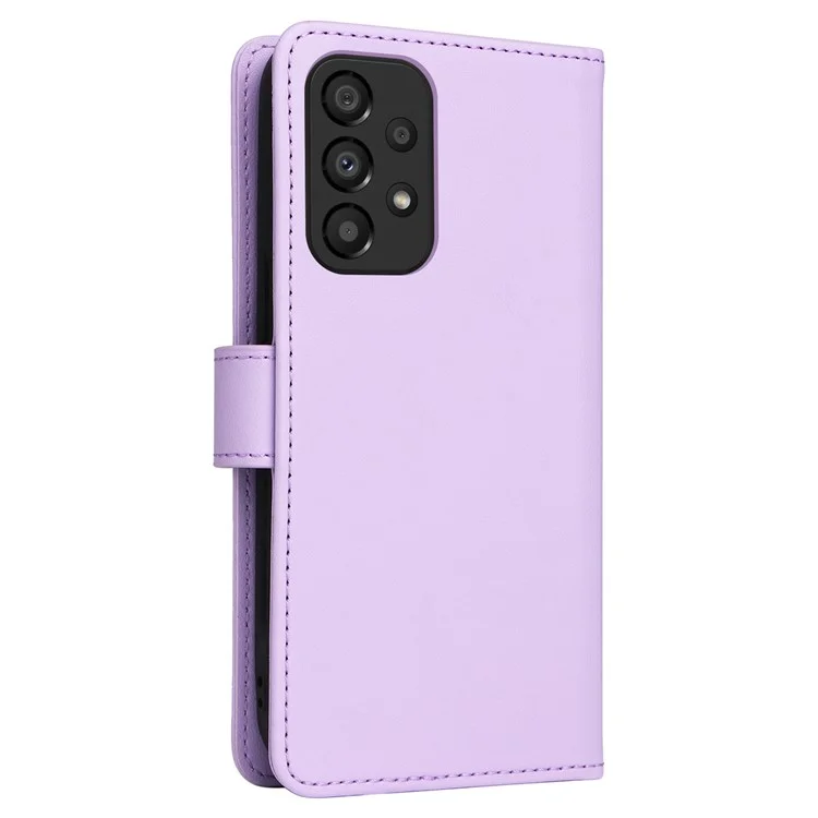 For Samsung Galaxy A33 5G Magnetic Case BETOPNICE Detachable PU Leather Phone Cover with Strap - Purple