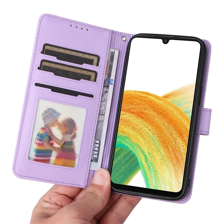 For Samsung Galaxy A33 5G Magnetic Case BETOPNICE Detachable PU Leather Phone Cover with Strap - Purple