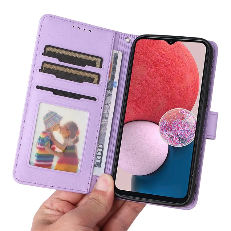 BETOPNICE 005 für Samsung Galaxy A13 4G Hülle Abnehmbar 2-in-1 Leder Handyhülle mit Ständer - Lila