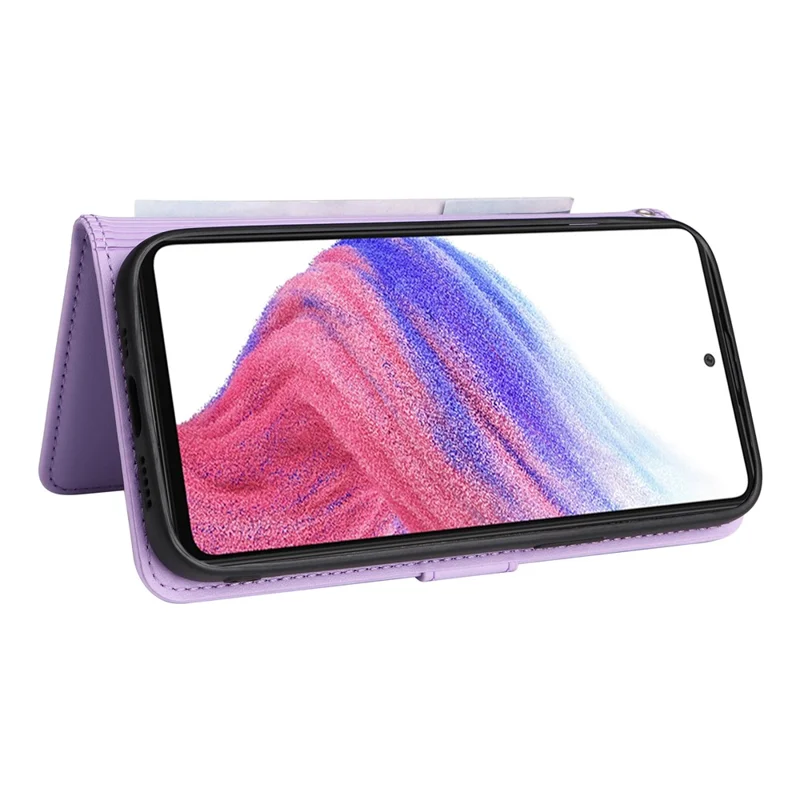 For Samsung Galaxy A53 5G Magnetic Case BETOPNICE Detachable PU Leather Phone Cover with Strap - Purple