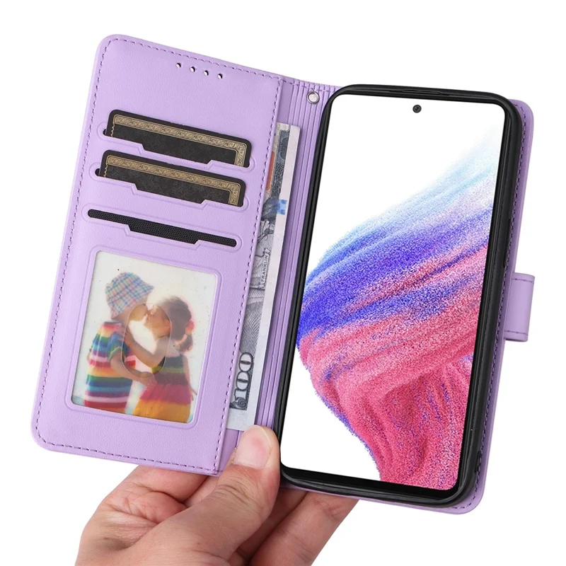 For Samsung Galaxy A53 5G Magnetic Case BETOPNICE Detachable PU Leather Phone Cover with Strap - Purple
