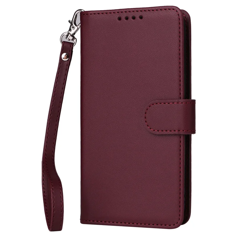 For Samsung Galaxy A53 5G Magnetic Case BETOPNICE Detachable PU Leather Phone Cover with Strap - Wine Red
