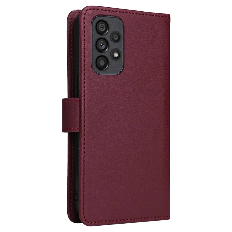 For Samsung Galaxy A53 5G Magnetic Case BETOPNICE Detachable PU Leather Phone Cover with Strap - Wine Red