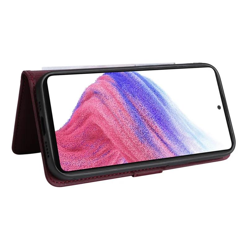 For Samsung Galaxy A53 5G Magnetic Case BETOPNICE Detachable PU Leather Phone Cover with Strap - Wine Red