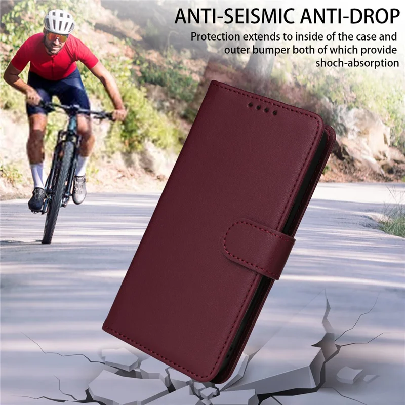 For Samsung Galaxy A53 5G Magnetic Case BETOPNICE Detachable PU Leather Phone Cover with Strap - Wine Red