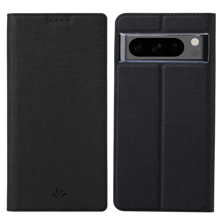 VILI DMX-Serie für Google Pixel 8 Pro Hülle Kartenfach Leder Telefonständer - Schwarz