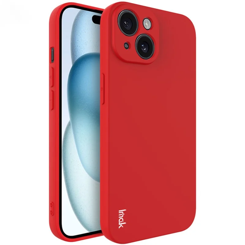 IMAK UC-4 Series for iPhone 15 TPU Case Straight Edge Anti-scratch Phone Cover - Red