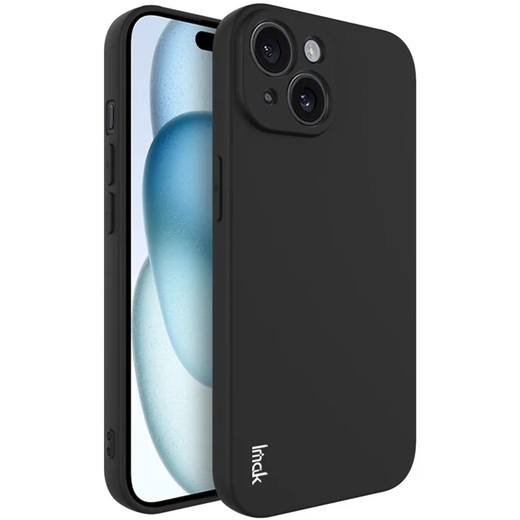 Custodia IMAK UC-4 Series per iPhone 15 Plus Cover in TPU flessibile con bordo dritto - Nero