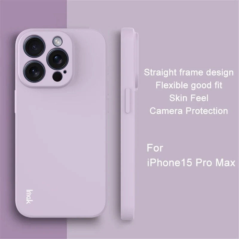 IMAK UC-4 Series for iPhone 15 Pro Max TPU Case Straight Edge Mobile Phone Cover - Purple