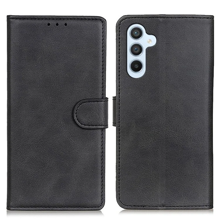 Para Samsung Galaxy A15 4G Case Leather Wallet Stand Shockproof Phone Cover - Preto