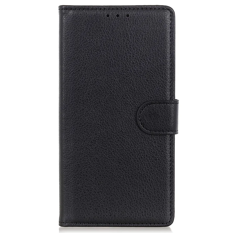 Für Samsung Galaxy A15 4G-Hülle Litchi-Textur-Lederhandy-Cover mit Geldbörse und Standfuß - Schwarz