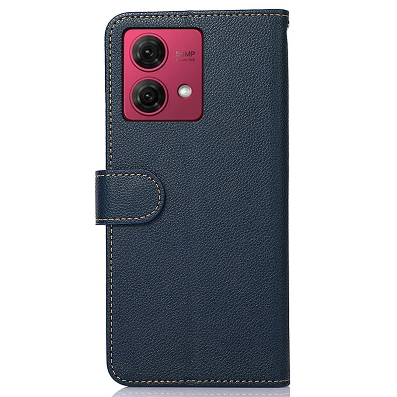 KHAZNEH Per Motorola Moto G84 5G Custodia Antigraffio RFID Blocking Wallet Custodia in Pelle per Telefono - Blu