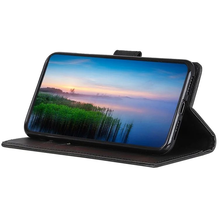 For Motorola Moto G84 5G Slim-Fit Leather Wallet Phone Case Stand Phone Cover - Black