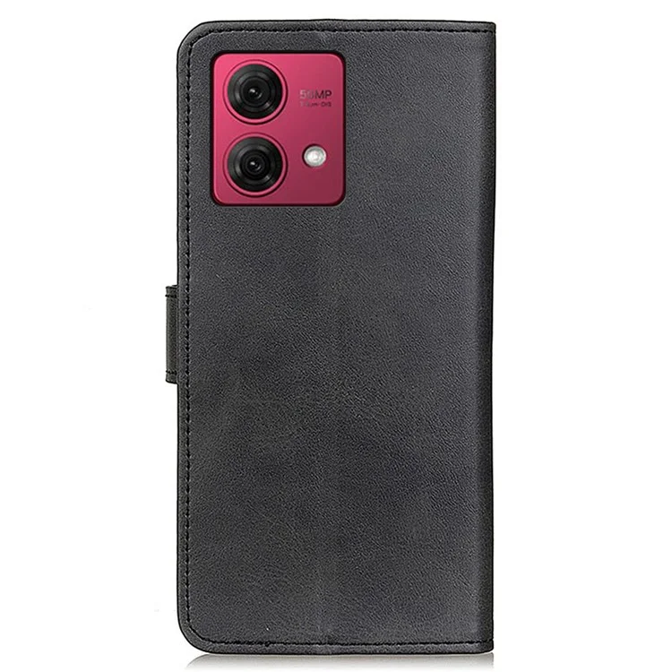 For Motorola Moto G84 5G Slim-Fit Leather Wallet Phone Case Stand Phone Cover - Black