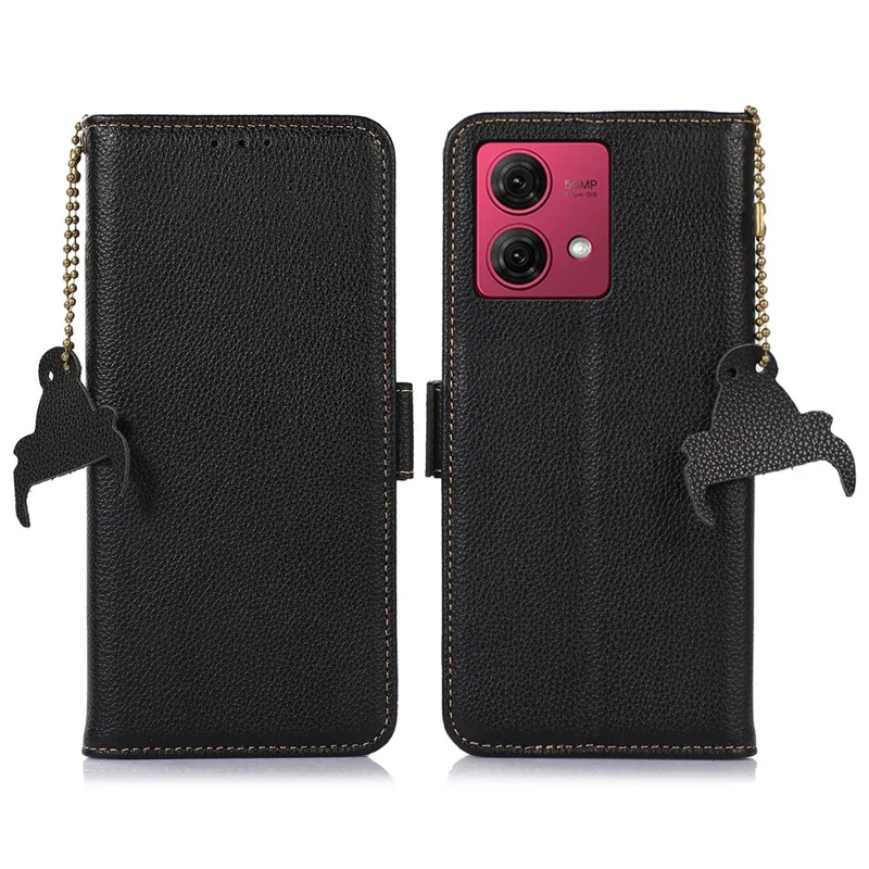 Para Motorola Moto G84 5G Case RFID Blocking Wallet Stand Phone Cover - Preto