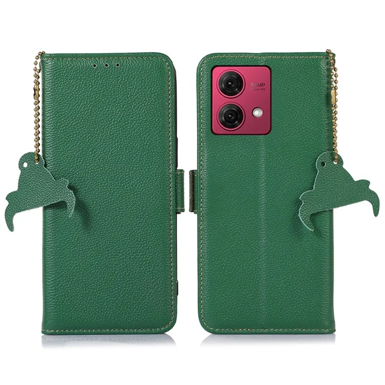 Für Motorola Moto G84 5G Case RFID-blockierende Brieftasche Standtelefon-Abdeckung - Grün