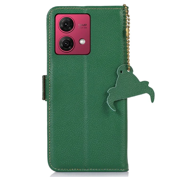 Für Motorola Moto G84 5G Case RFID-blockierende Brieftasche Standtelefon-Abdeckung - Grün