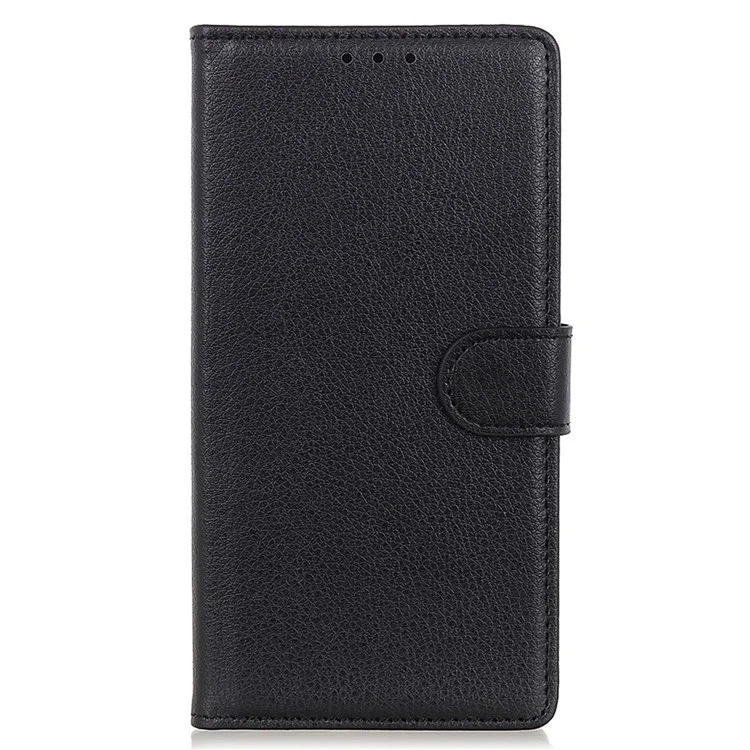 Für Motorola Moto G54 5G Case PU-Leder-Geldbörse mit Litchi-Textur Handyhülle - Schwarz