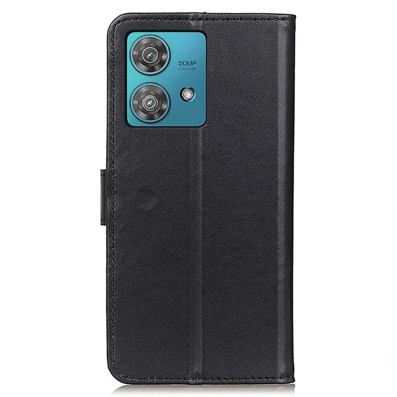 Capa de Couro PU para Motorola Edge 40 Neo 5G Caso Protetor de Suporte para Telefone Carteira - Preto