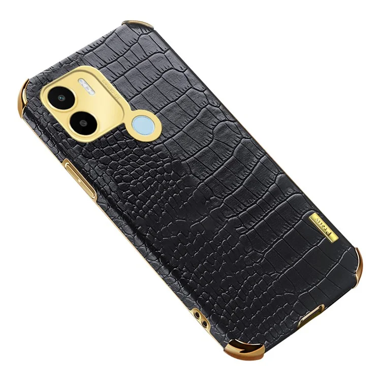 Para Xiaomi Redmi A1+ 4G / A2+ 4G / Poco C50 4G Funda Antichoque PU Cuero+TPU Protector de Teléfono - Negro