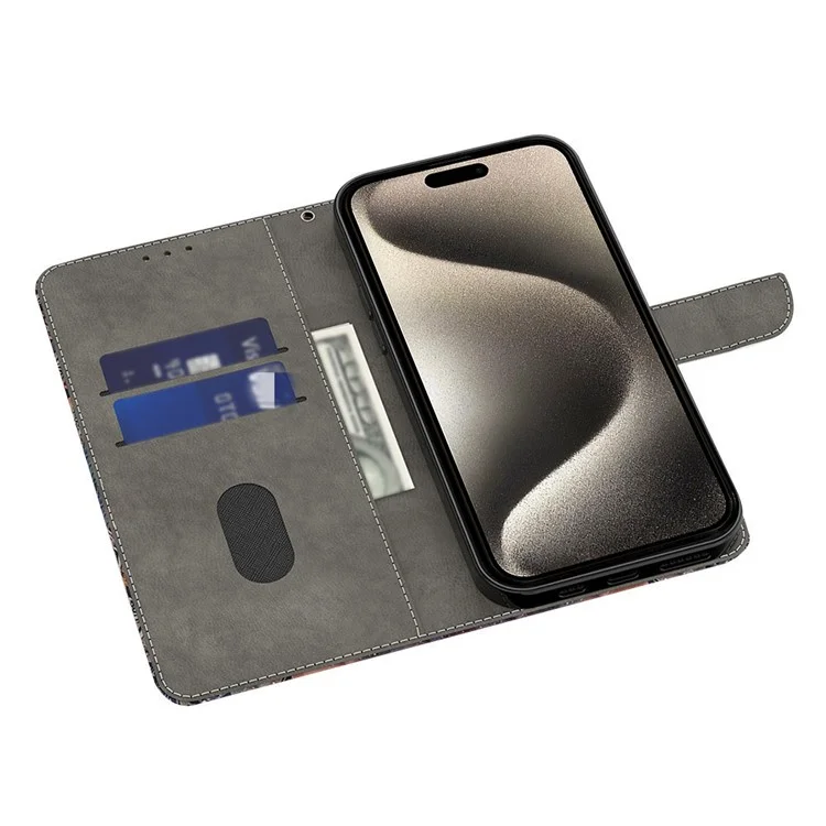 Für iPhone 15 Pro Hülle 3D-Muster Bedruckt Leder Wallet Handy Hülle - Fassen Sie mein Telefon nicht an