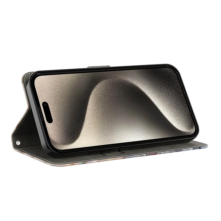 Für iPhone 15 Pro Hülle 3D-Muster Bedruckt Leder Wallet Handy Hülle - Fassen Sie mein Telefon nicht an