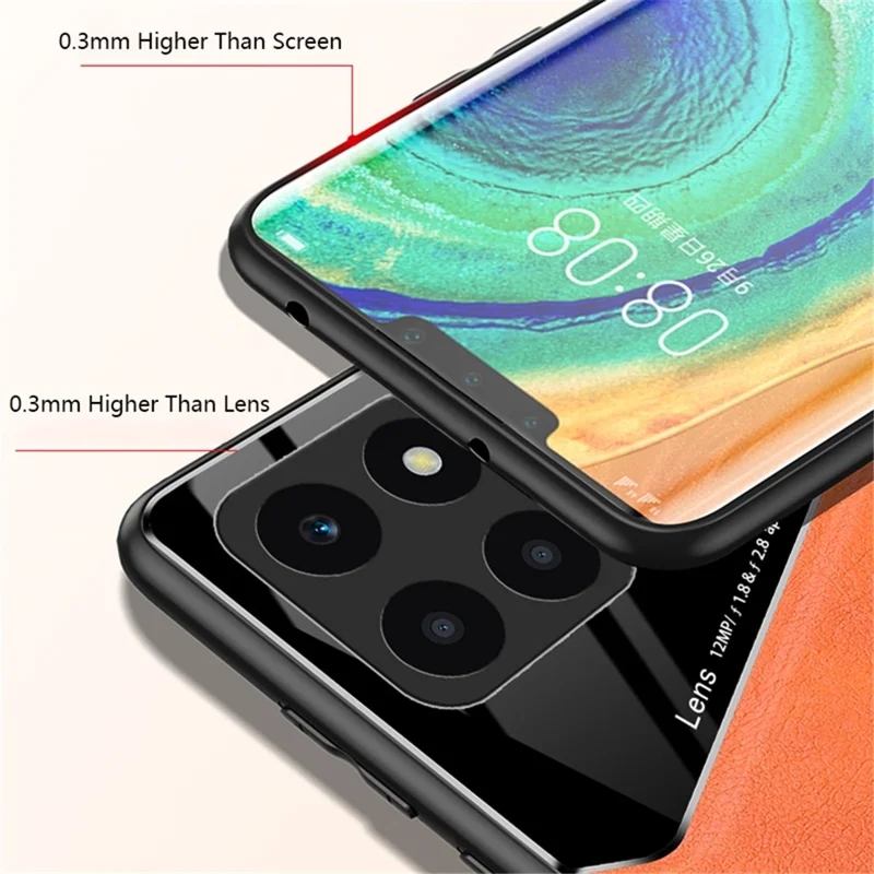 For Honor X6a 4G Case Leather+TPU+PC Phone Back Cover with Car Mount Metal Sheet - Black