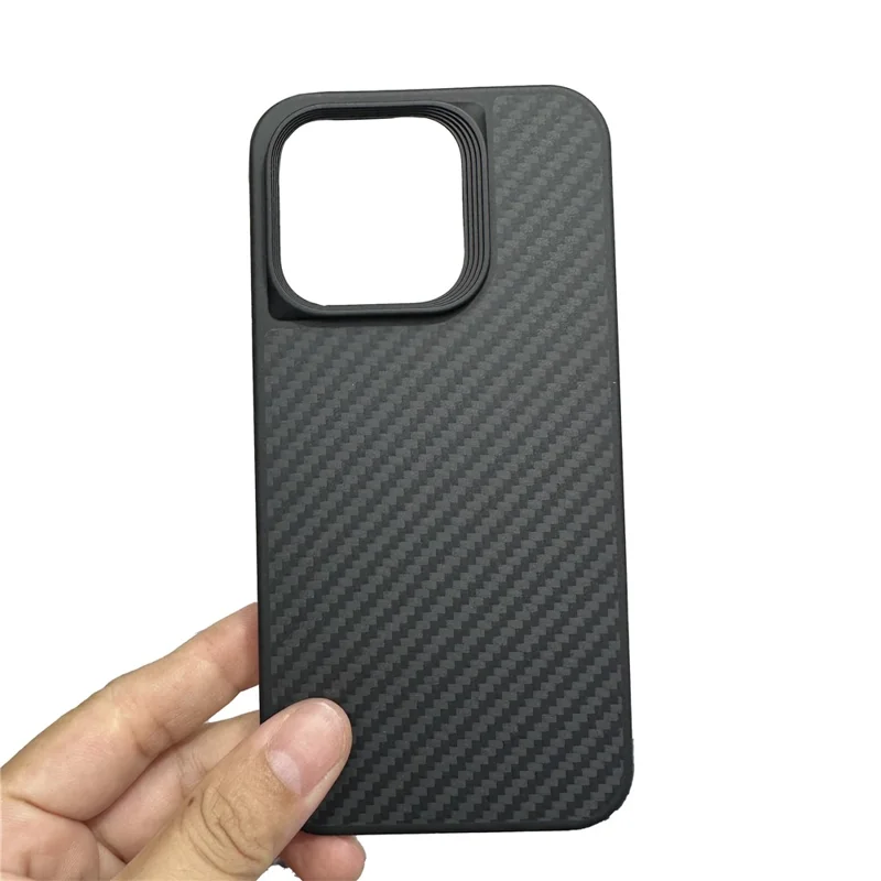 Coque pour iPhone 15 Pro Anti-Drop Slim Aramid Fiber Phone Cover Compatible avec MagSafe, Noir
