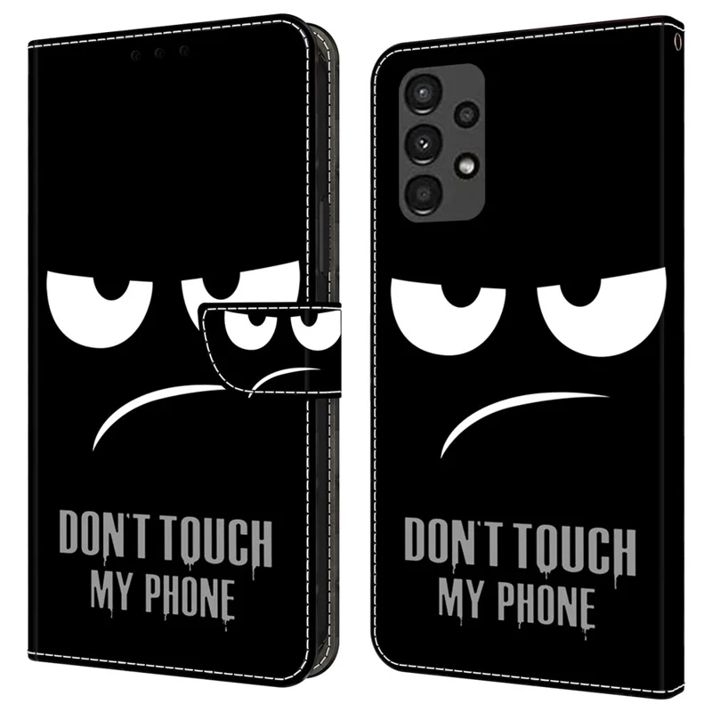 For Samsung Galaxy A13 5G / A13 4G Case Protective Leather Flip Phone Cover - Don't Touch My Phone