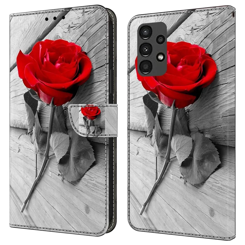 Pour Samsung Galaxy A13 5G / A13 4G Étui Coque Protectrice en Cuir à Rabat - Rose