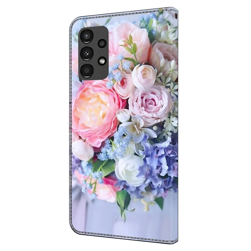 For Samsung Galaxy A13 5G / A13 4G Case Protective Leather Flip Phone Cover - Colorful Flower